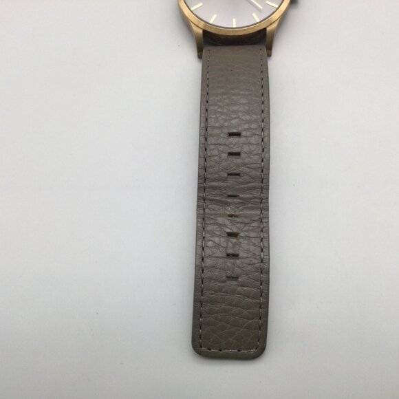 MVMT Classic Watch Men 45mm Gold Tone Date Gray Leather Band New Battery - Picture 10 of 15